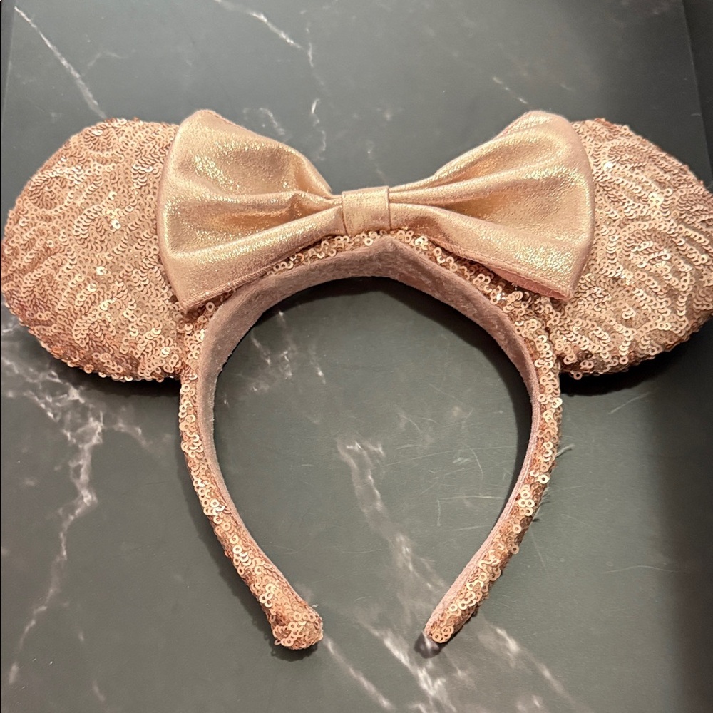 Disney Rose Gold Sequin Mouse Ears Headband